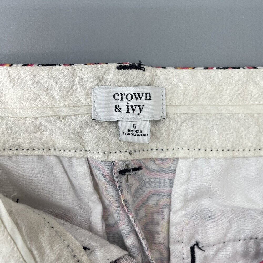 Crown And Ivy Shorts Stretch Geometric Multicolor Womens 6 - Picture 6 of 10